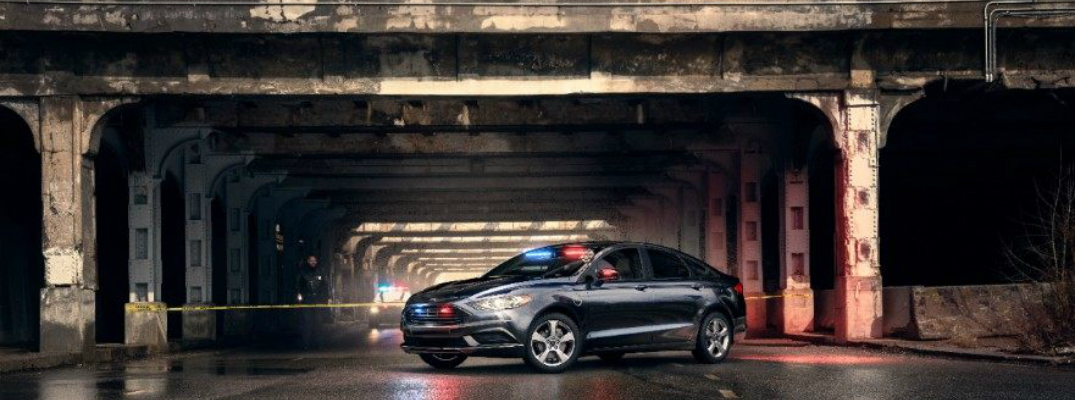 2018 Ford Plug-In Hybrid Police Vehicle in a Parking Garage