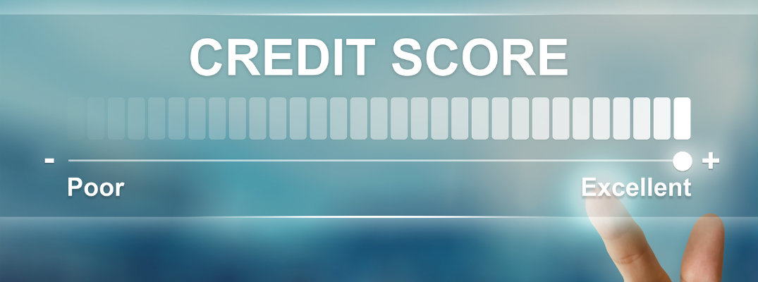Concept illustrating range of credit scores