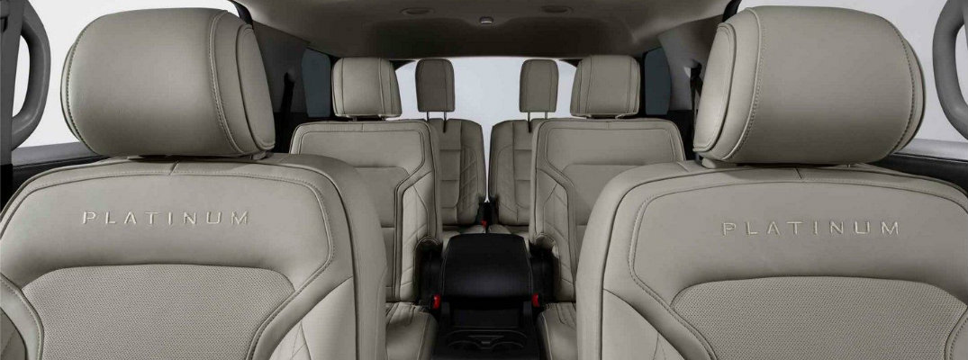 Three rows of seating inside 2018 Ford Explorer Platinum