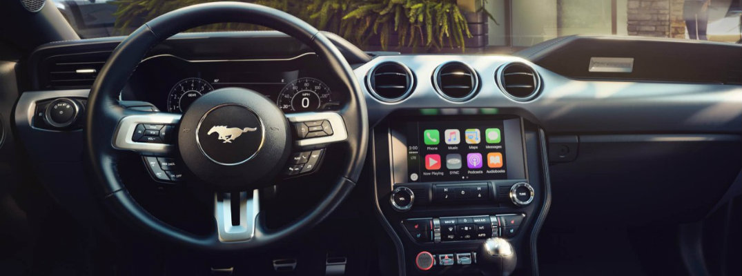 Apple CarPlay interface inside Ford Mustang