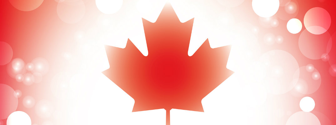 Canadian maple leaf flag design on red and white background