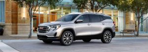 Driver's side exterior view of a gray 2018 GMC Terrain