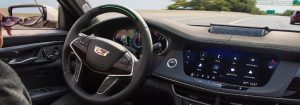 cadillac steering wheel and dashboard