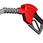 Isolated illustration of a dripping gas pump nozzle