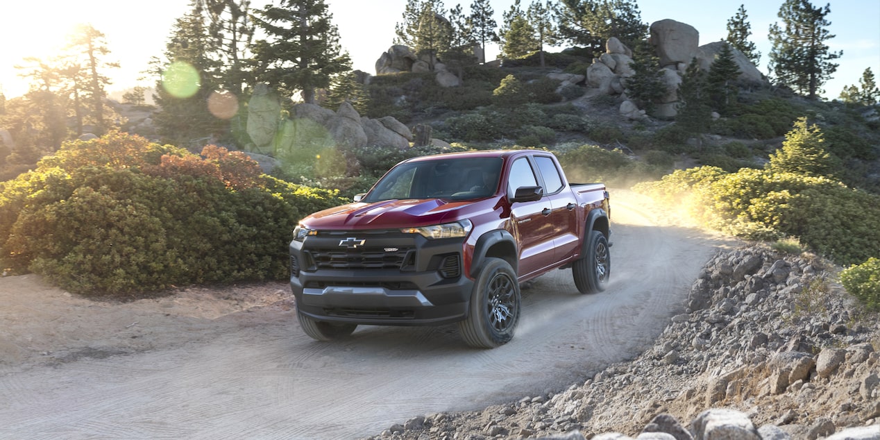 A 2023 Chevrolet Colorado on a sandy terrain