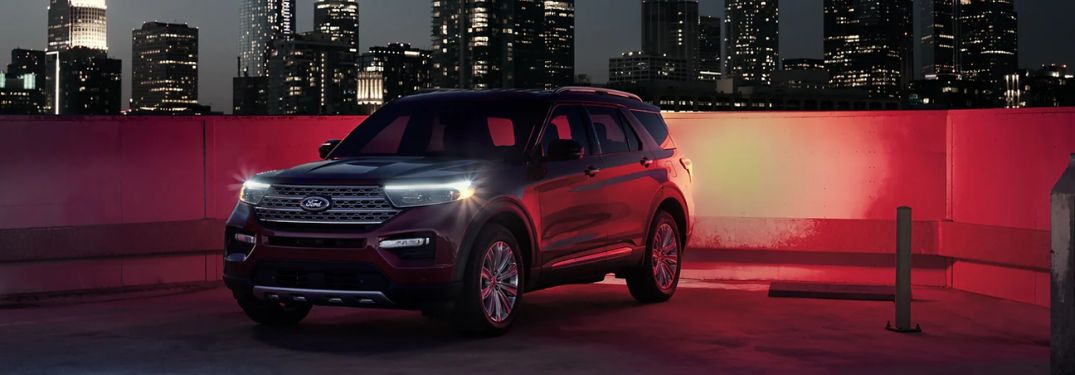 A 2023 Ford Explorer on a well-lit open ground