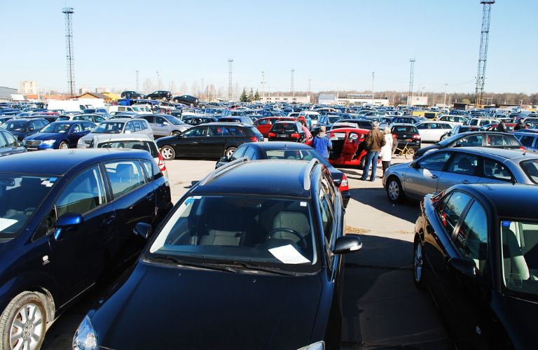 used cars parked