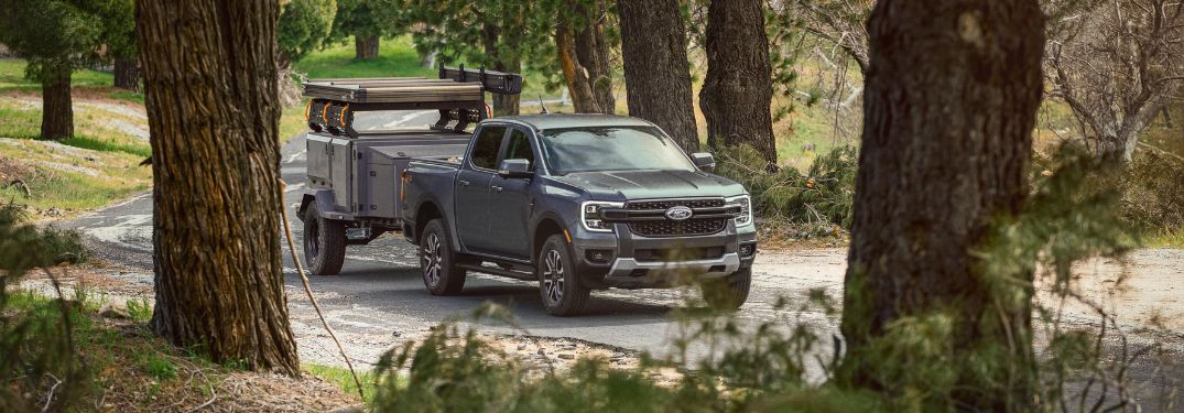 front quarter view of the 2025 Ford Ranger® towing