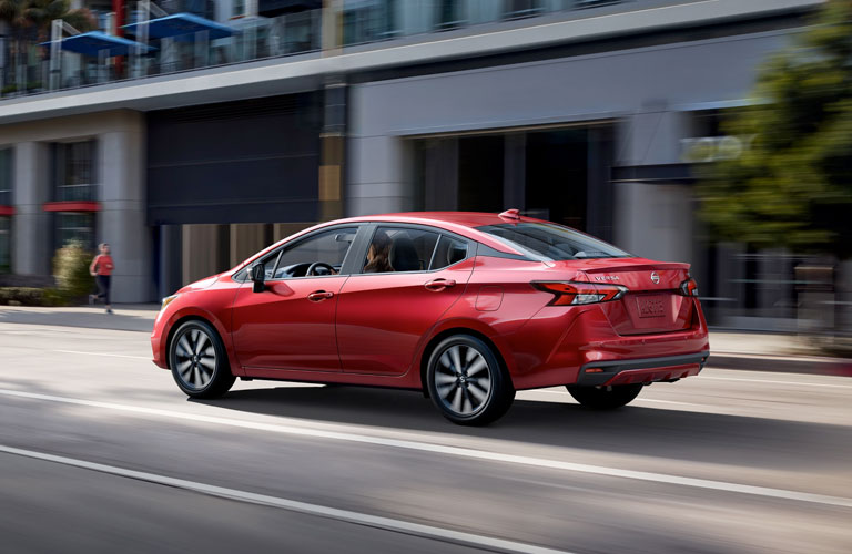 2020 Nissan Versa driving on a street