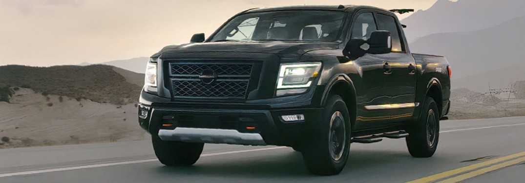2020 Nissan Titan driving on a road