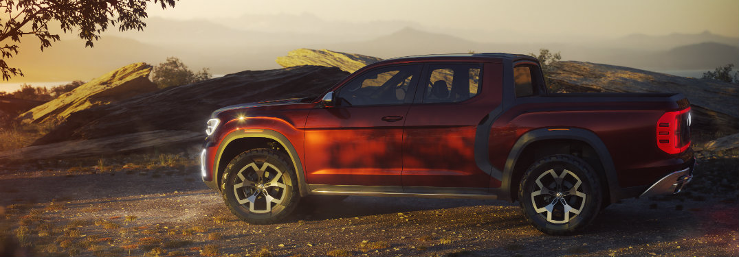 side view of the 2018 Volkswagen Atlas Tanoak truck concept