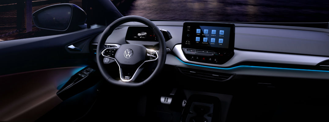 A photo of the driver's cockpit in the Volkswagen ID.4.