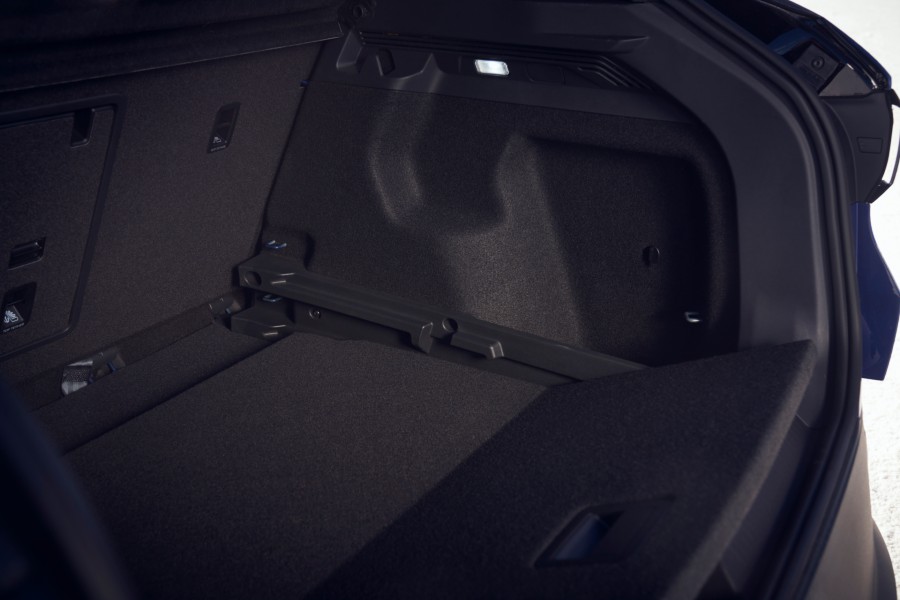 The cargo area behind the second row of seats in the 2022 VW ID.4.