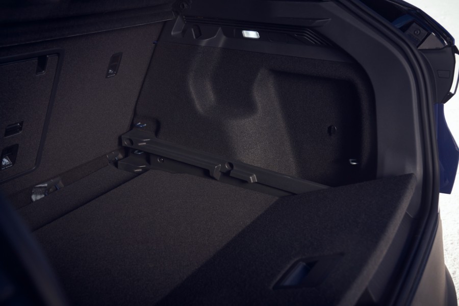 The cargo area behind the rear seats in the 2021 Volkswagen ID.4.