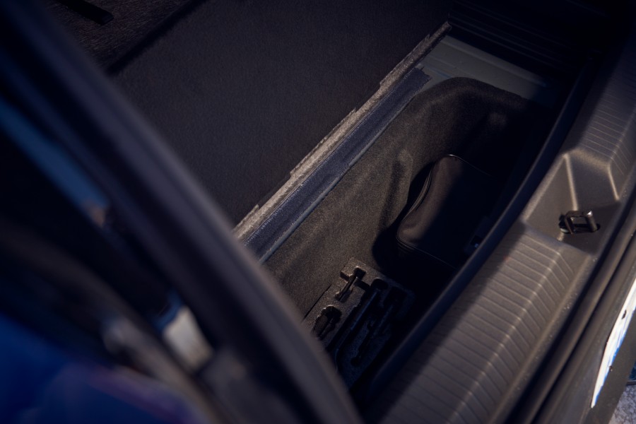 The under-floor storage compartment in the 2021 Volkswagen ID.4.