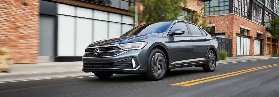 An image of a dark grey 2022 Volkswagen Jetta