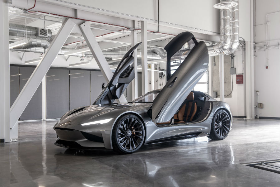 Karma SC2 Concept Exterior Driver Side Front Profile with Doors Up