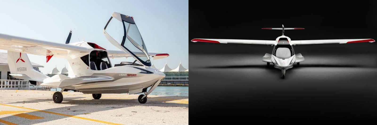 2019 ICON A5 Aircraft Exterior Passenger Side Front Profile & Front View