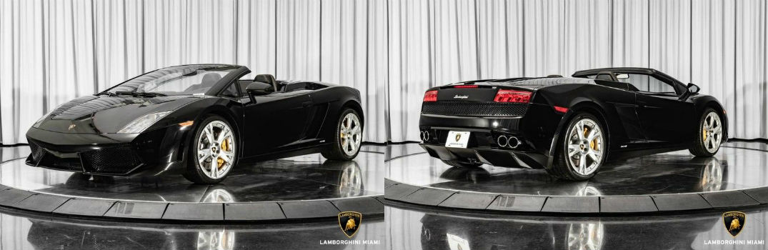 2010 Lamborghini Gallardo Spyder Exterior Driver Side Front Passenger Rear Profiles