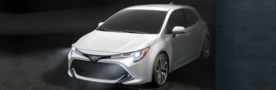 2019 Toyota Corolla Hatchback Exterior Driver Side Front Profile White