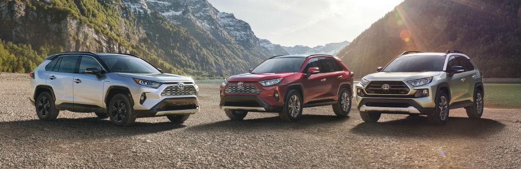 2019 Toyota RAV4 Lineup Exterior Driver Side and Passenger Side Front Angles