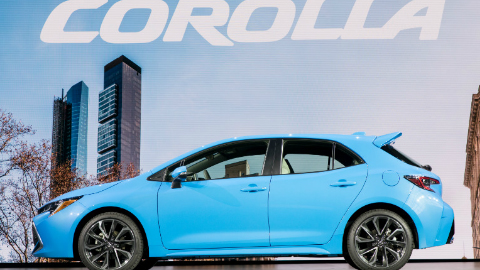 2019 Toyota Corolla Hatchback display at 2018 NY Auto Show
