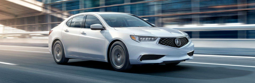 white 2018 Acura TLX on the road