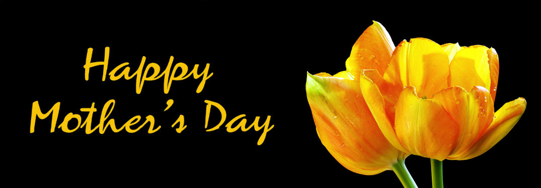 Last Minute Gifts for Mother's Day with image of yellow/orange tulips