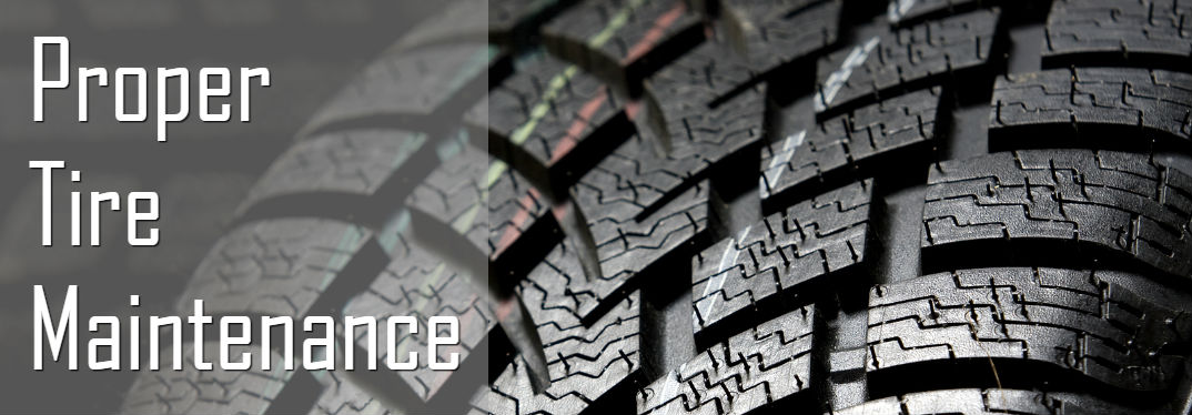 Proper Tire Maintenance & Care with close-up image of tire tread