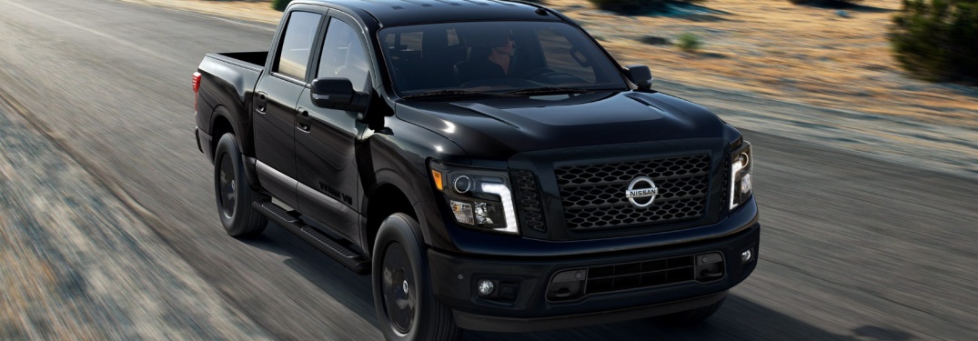 black 2018 Nissan Titan Midnight Edition front side view
