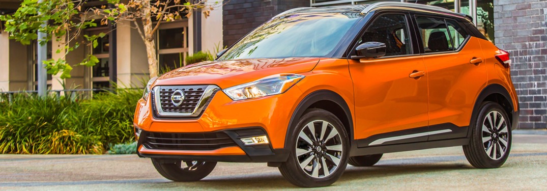 orange 2018 Nissan Kicks front side view