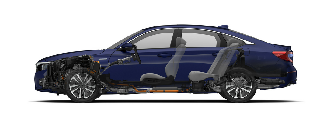 Cutout image of 2018 Honda Accord Hybrid in blue