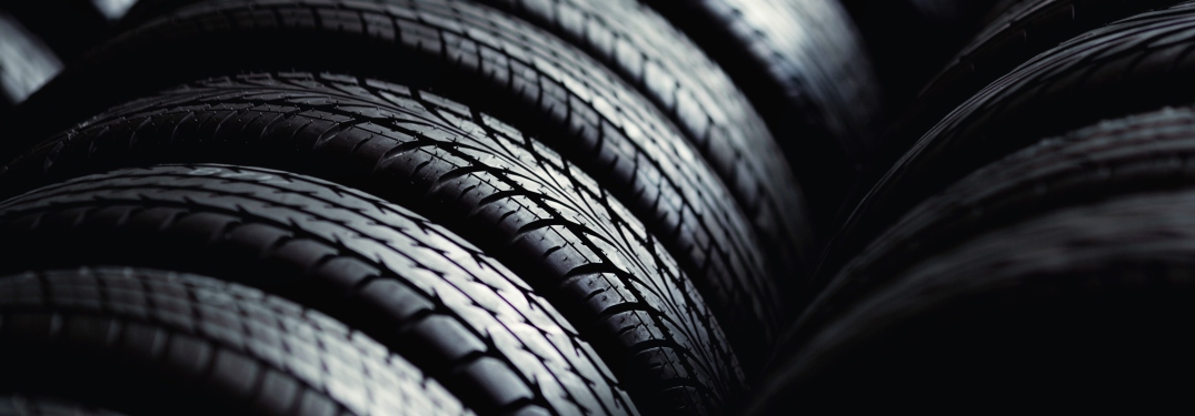 Row of tires in a line