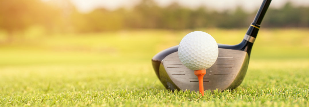 drive lined up with golf ball on tee