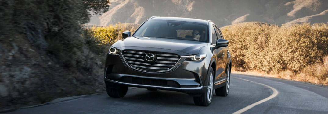 Grey 2018 Mazda CX-9 Driving on a Mountain Road