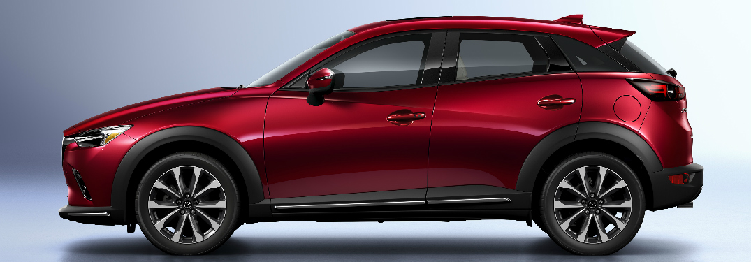 Side View of Maroon 2019 Mazda CX-3