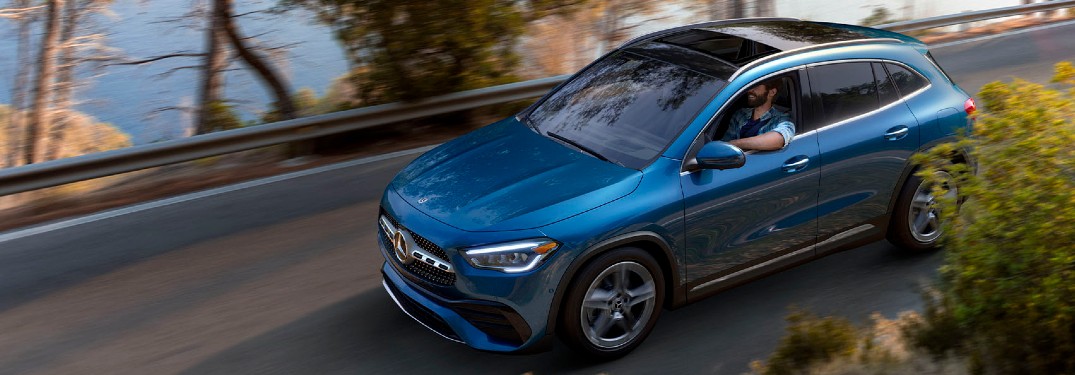 2021 Mercedes-Benz GLA driving on a road