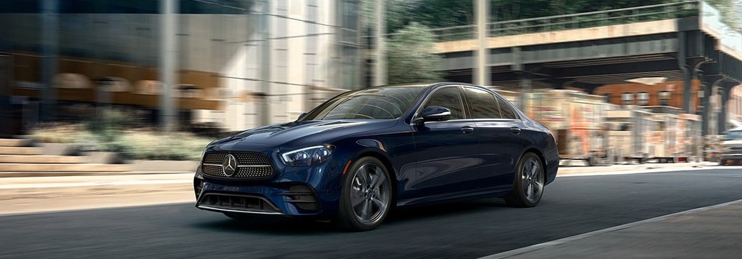 2021 Mercedes-Benz E-Class driving on a road