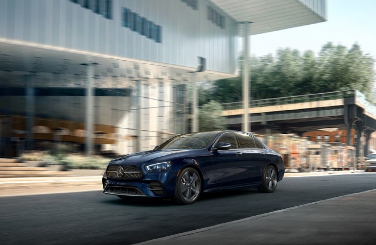 2021 Mercedes-Benz E-Class driving on a road