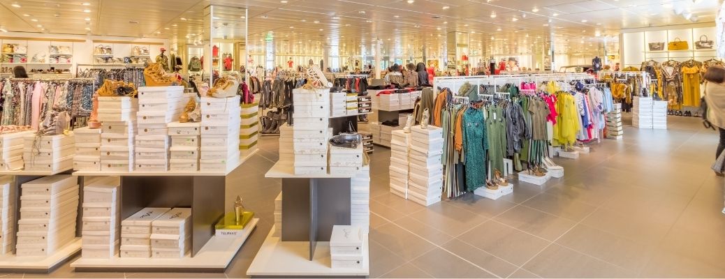 Shopping Area books and clothes
