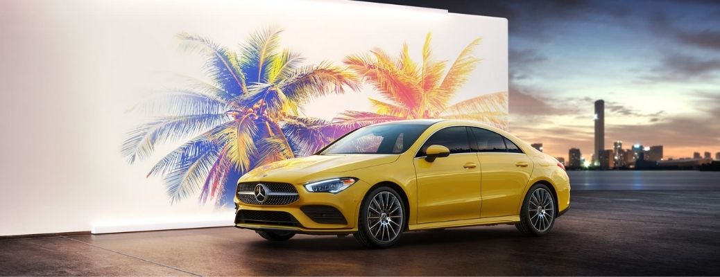 2021 Mercedes-Benz CLA parked in front of a painting