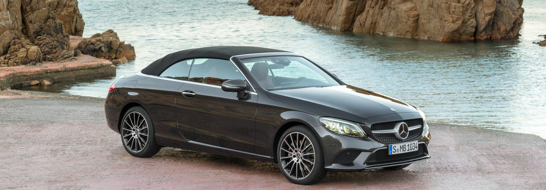 2019 Mercedes-Benz C-Class Cabriolet in gray with soft top up