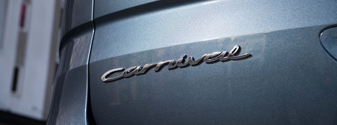 The Carnival badge used on the back of the 2022 Kia Carnival.