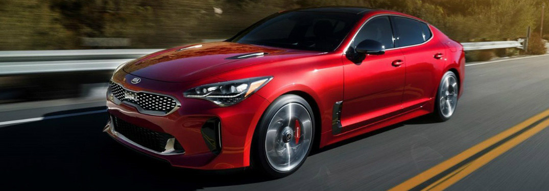 Side view of a red 2018 Kia Stinger