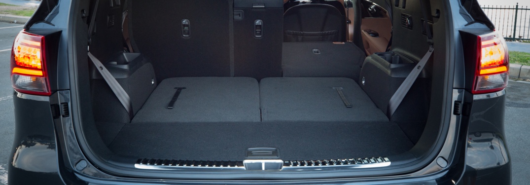 Folded down rear seats in the 2019 Kia Sorento