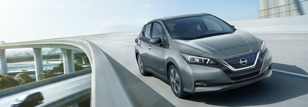 2018 Nissan LEAF driving on a highway