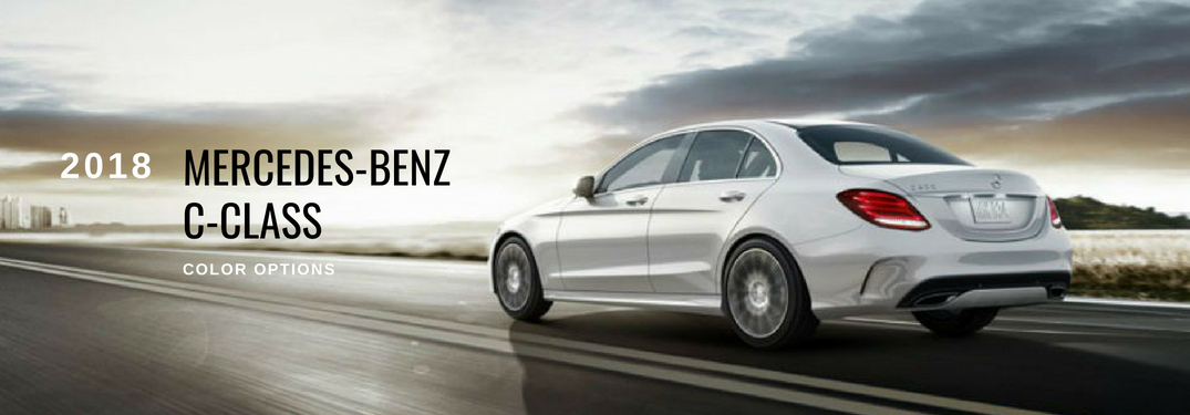 2018 Mercedes-Benz C-Class Color Options , text on a driver side exterior image of a white 2018 Mercedes-Benz C-Class