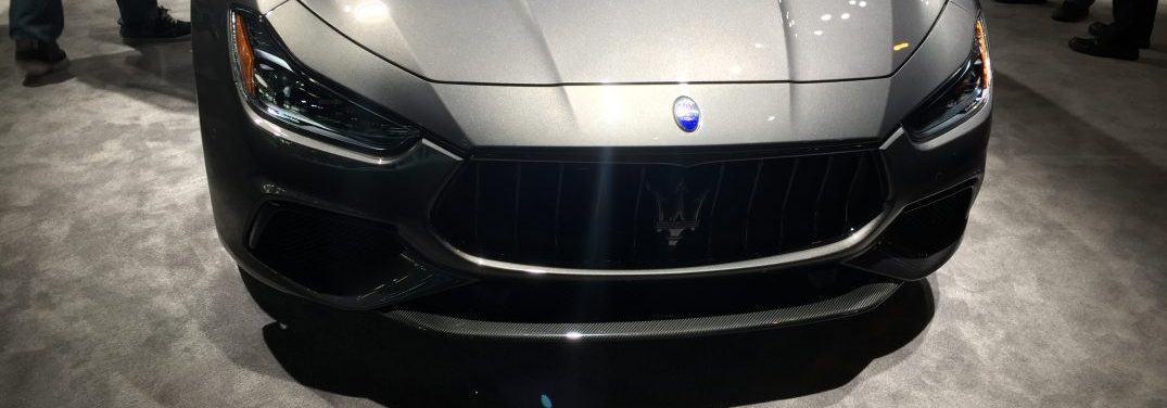 front fascia of the 2018 Maserati Ghibli at the 2018 Chicago Auto Show