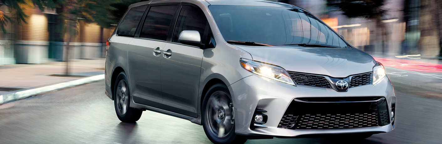 silver 2019 Toyota Sienna on a road