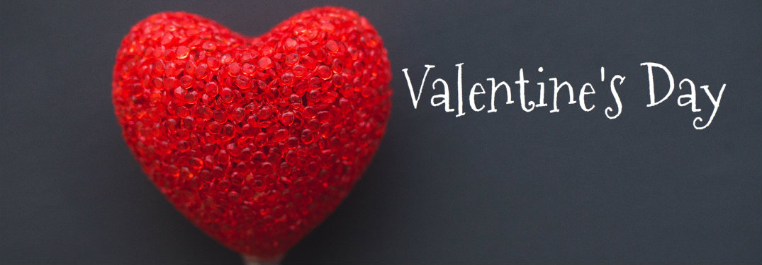 valentine's day text by red heart